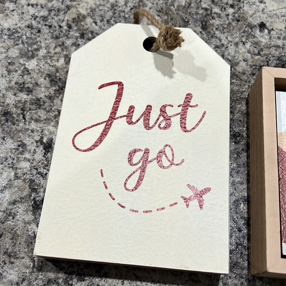 Ashland Home Decor Wooden Signs Just Go To Travel Is To Live Frame Wanderlust - Picture 2 of 11